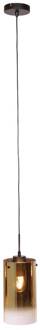 Freelight Ventotto hanglamp, zwart/goud, Ø 15 cm, glas zwart, goud