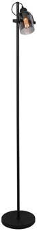 Freelight Vloerlamp Fumoso, hoogte 143 cm, zwart/rookgrijs zwart, rookgrijs