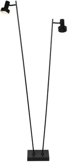 Freelight Vloerlamp Lunata 2 lichts H 140 cm zwart