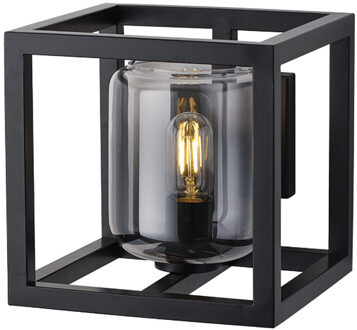 Freelight Wandlamp Dentro B 26 cm rook glas zwart