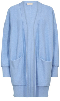 FREEQUENT Blauwe Lang Cardigan Freequent , Blue , Dames - 2Xl,Xl,L,M,S
