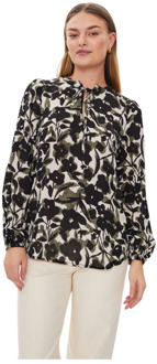 FREEQUENT Bloemen ballonmouw blouse Freequent , Multicolor , Dames - L,M,S