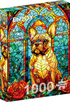 French Bulldog Stained Glass Puzzel (1000 stukjes)