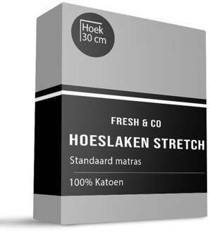 Fresh & Co Comfort Hoeslaken - Lichtgrijs - 160x200 cm - Jersey Stretch