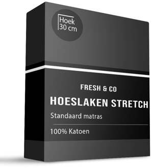 Fresh & Co Comfort Hoeslaken - Zwart - 180x200 cm - Jersey Stretch