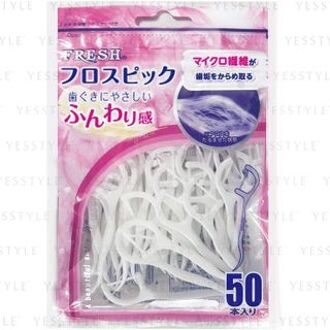 Fresh Disposable Plastic Stemmed Dental Flosser 50 pcs