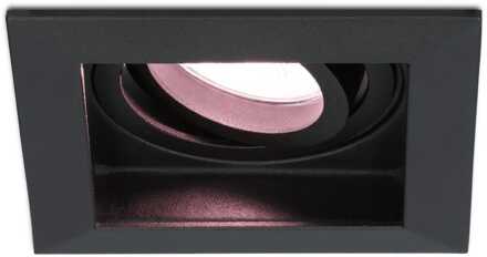 Fresno smart inbouwspot vierkant - Wifi + Bluetooth - RGBWW - GU10 - Kantelbaar - Verzonken - Google Home, Amazon Alexa en Siri - Zwart - IP20 voor binnen