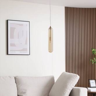 Freylin hanglamp, 1-lamp, amber, glas, 6 cm amber, messing