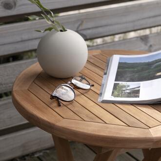 Frida houten tuin bijzettafel naturel - Ø 50 cm Bruin