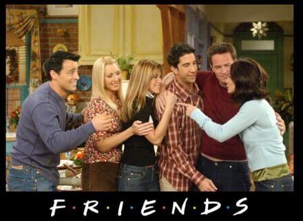 Friends Cast Shot dames t-shirt - Zwart - XXL