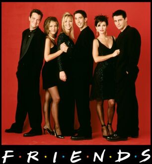 Friends Character Pose t-shirt - Zwart - XXL