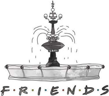 Friends Fountain Sketch trui - Wit - L - Wit