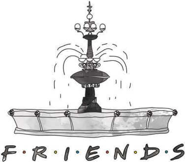 Friends Fountain Sketch trui - Wit - M