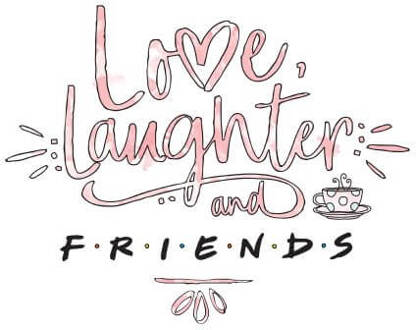 Friends Love Laughter dames t-shirt - Wit - S