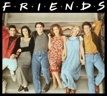 Friends Retro Character Shot t-shirt - Zwart - M