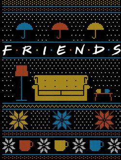 Friends Sofa Knit Christmas t-shirt - Zwart - 4XL