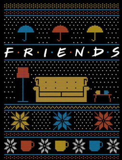 Friends Sofa Knit dames Christmas t-shirt - Zwart - L