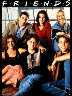 Friends Vintage Character Shot t-shirt - Zwart - L