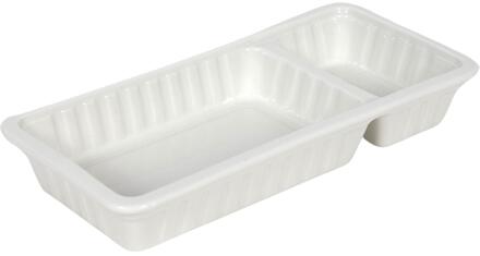 Frietbakje 20x9,5x3,2cm wit porselein