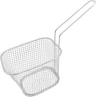 Frietmandje - 15x8 cm - metaal - snack serveer mandje - frituur serveerschaal