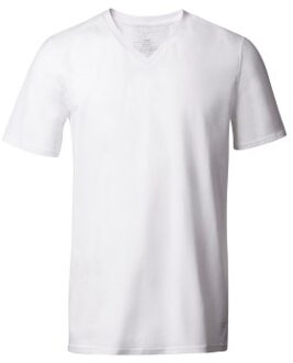 Frigo Cotton T-Shirt V-Neck Zwart,Wit - Medium,Large,X-Large
