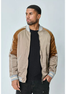 Frilivin heren tussenjas bomberjack voorzakken met ritsen polyester Bruin