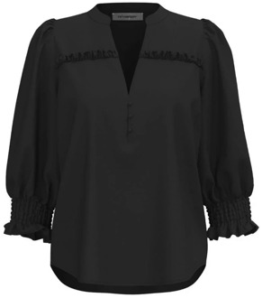 Frill Ss Shirt Blouse Zwart Co'Couture , Black , Dames - Xl,L,M,S,Xs