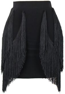 Fringe Vrouwen Latin Dans Rok Kwastje Latin Dansen Doek Samba Tango Chacha Dancing Performamnce SS032 Xxl