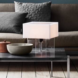 Fritz Hansen Cross-Plex tafellamp, hoogte 30 cm helder, opaalwit