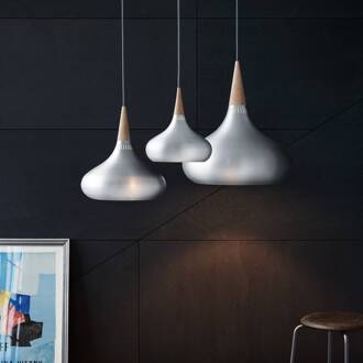 Fritz Hansen Orient P2 Hanger aluminium/eiken Ø 34 cm geborsteld aluminium, eiken