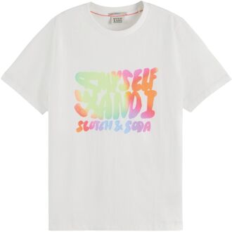 Front Artwork Shirt Dames wit - groen - roze - oranje - XL