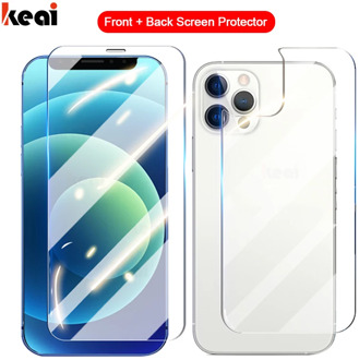 Front & Back Full Cover For iPhone 11 12 Pro MAX mini Screen Protector Film X XR XS MAX Back Tempered Glass 7 8 6S Plus SE 2020