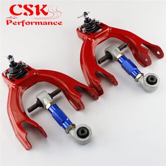 Front Upper Een-Arm Verstelbare + Rear Camber Kit Voor 92-95 Honda Civic Eg Ej Zwart/blauw