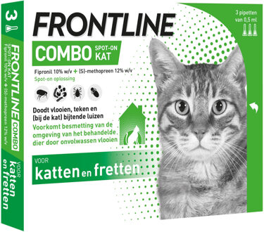 Frontline Combo Anti Vlooienmiddel en Tekenmiddel Kat - 3 Pipetten