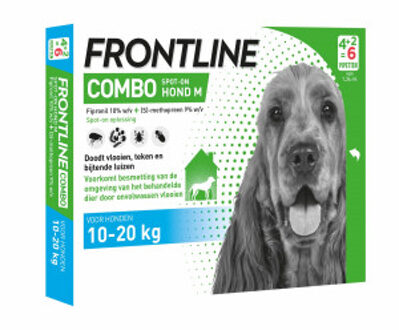 Frontline Combo - M: van 10 tot 20 kg - Anti vlooienmiddel en tekenmiddel - Hond - 6 pipetten