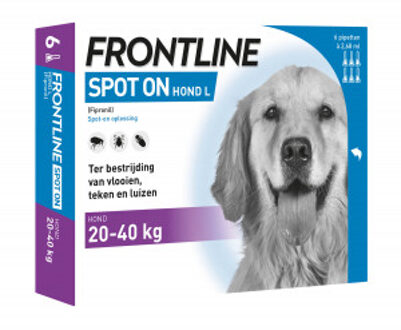Frontline Spot On L - Anti vlooien en teken Hond - 3 pipetten - 20-40 kg