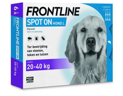 Frontline Spot-On L Anti vlooienmiddel - Hond - 6 pipetten
