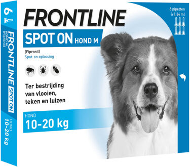 Frontline Spot-On M Anti vlooienmiddel - Hond - 10 tot 20 kg - 6 pipetten