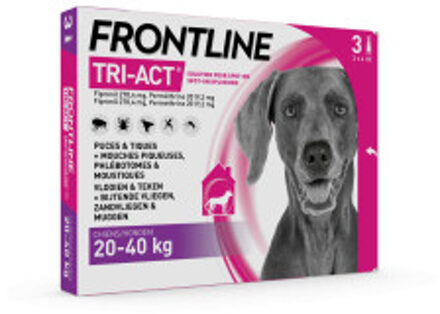 Frontline Tri-Act L - Teken en vlooienpipet - 3 pipetten - 20-40 kg