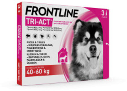 Frontline Tri-Act XL - Anti vlooien en teken Hond - 3 pipetten - 40-60 kg