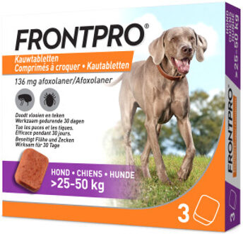 Frontpro kauwtabletten vlooienmiddel voor de hond XL (25 tot 50 kg) 3 tabletten