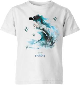 Frozen 2 Nokk Water Silhouet kinder t-shirt - Wit - 98/104 (3-4 jaar) - Wit - XS