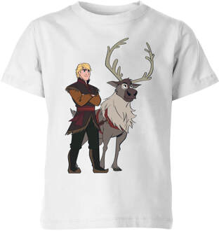 Frozen 2 Sven and Kristoff kinder t-shirt - Wit - 122/128 (7-8 jaar) - Wit - M
