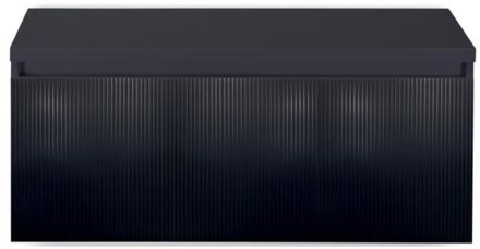 Frozen 3D Badmeubelset 100 cm - Greeplijst in Kleur - Inclusief Wastafelbovenblad Zwart Mat