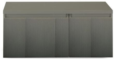 Frozen 3D Badmeubelset 100 cm - Greeplijst in Kleur - Wastafel Onderkast met Bovenblad Petrol Mat