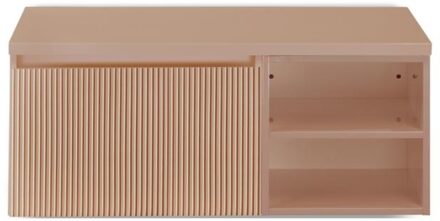 Frozen 3D Badmeubelset 100 cm - Greeplijst in Kleur - Wastafel Regaalkast met Bovenblad Peach