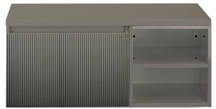 Frozen 3D Badmeubelset 100 cm - Greeplijst in Kleur - Wastafel Regaalkast met Bovenblad Petrol Mat