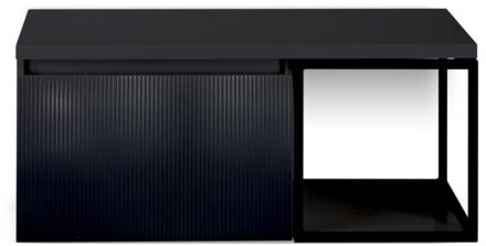 Frozen 3D Badmeubelset 100 cm - Greeplijst in Kleur - Zwart Frame - Wastafelbovenblad Zwart Mat