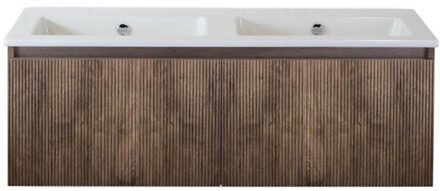 Frozen 3D Badmeubelset 120 cm - Greeplijst in Kleur - Charleston - Keramische Wastafel Wit Zonder Kraangat