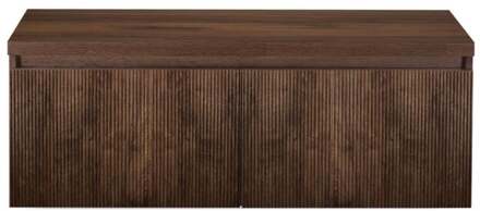 Frozen 3D Badmeubelset 120 cm - Greeplijst in Kleur - Inclusief Wastafelbovenblad Dark Oak